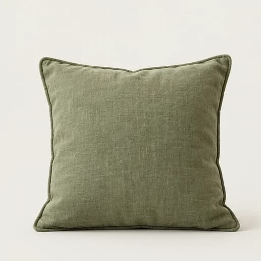 Washed linen cushion