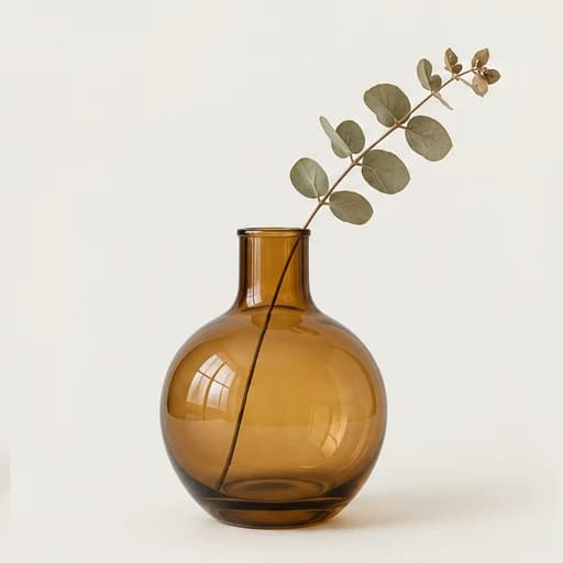 Handblown amber vase
